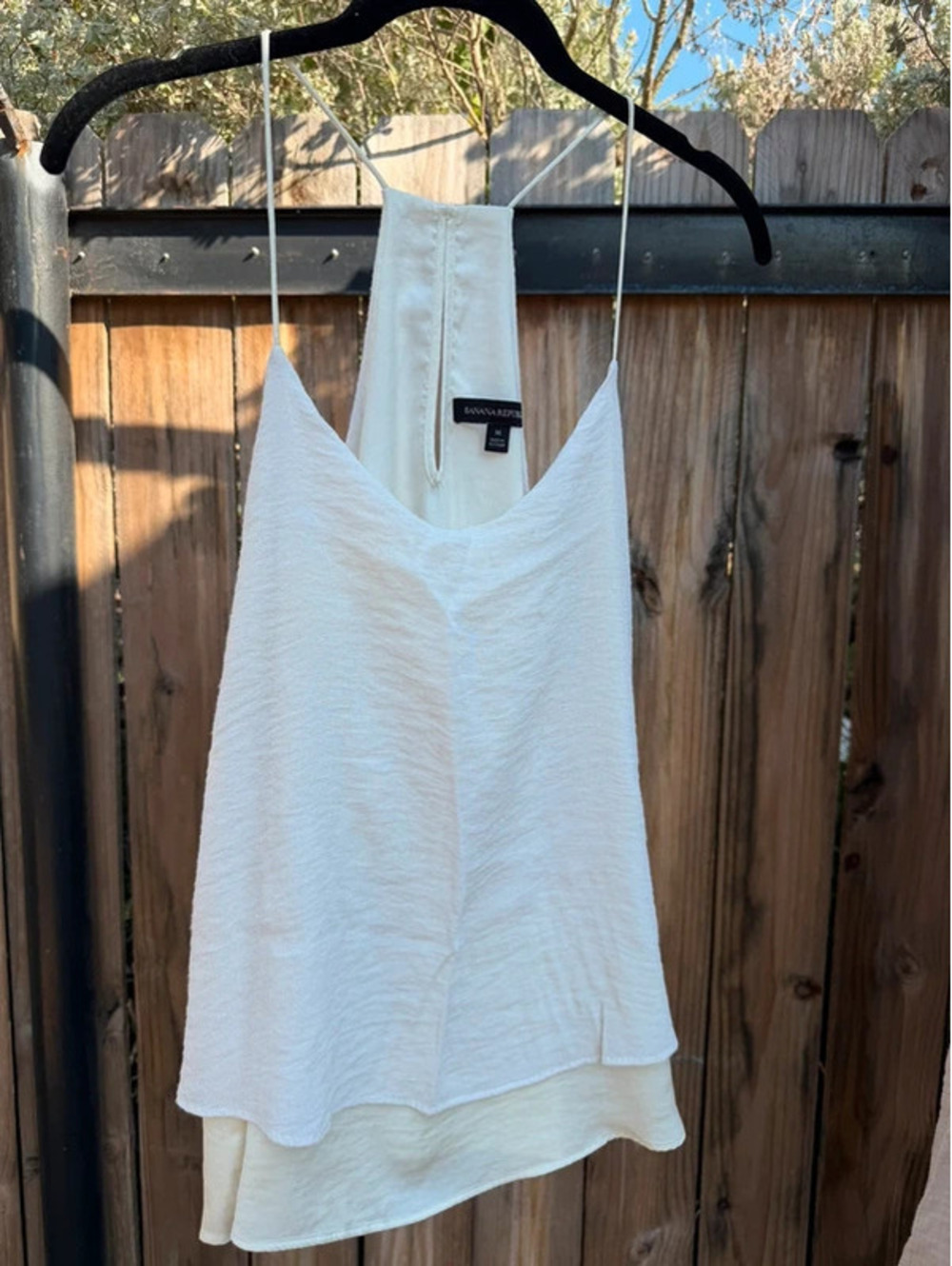 Banana Republic Ivory Chiffon Halter Camisole Top